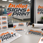 Branded stickers and vinyl graphics from Bullet Signs and Print